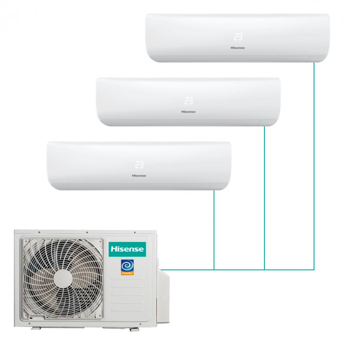 Настенная сплит-система Hisense Zoom FM DC Inverter R32 на 3 комнаты