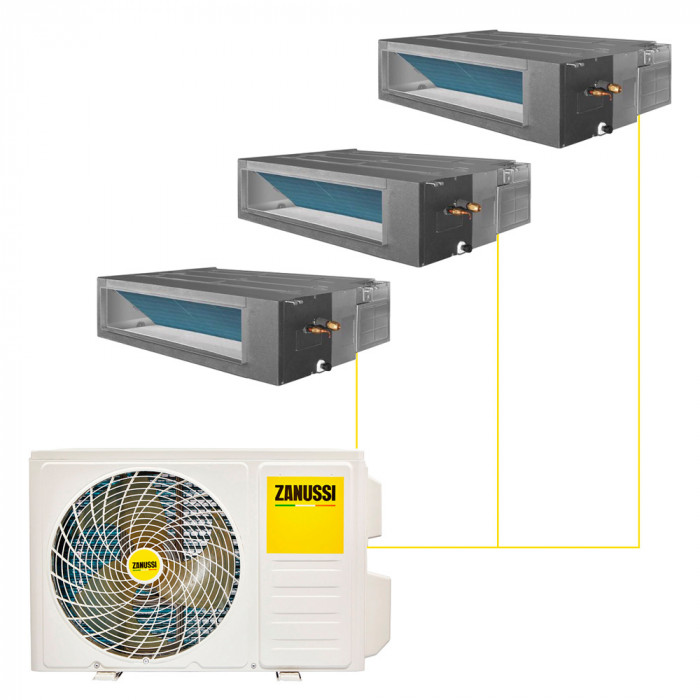 Канальная мульти-сплит-система Zanussi Multi Combo ERP DC 2 на 3 комнаты